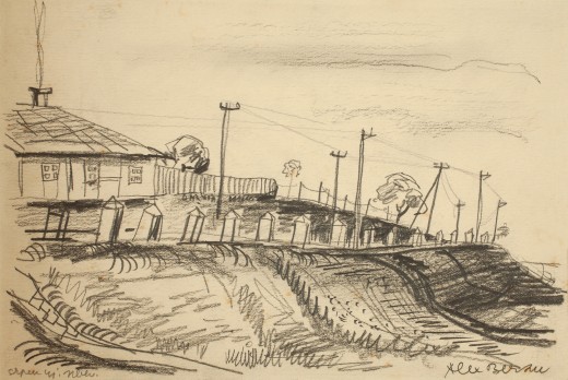 Alex Beran, Untitled,
early 1940s,
pencil, paper, 15×22 cm,
private collection Olomouc