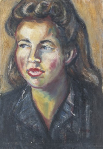 bez názvu (spolužačka ze Školy umění Zlín), 1944, olej, plátno, 60x42 cm