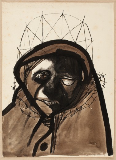 Alex Beran, Phantom of War, 1942, coloured drawing, paper, 30×21.5 cm,
private collection Olomouc