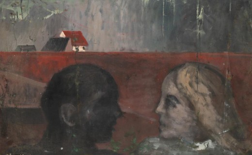 Two people, 1944, oil, 48 x 78 cm